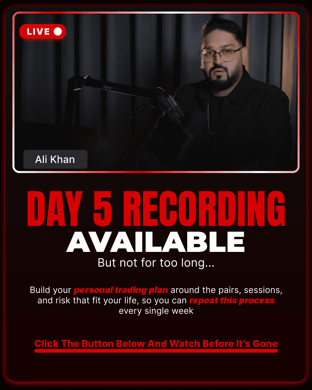 Ali Khan ad creative, May 2026