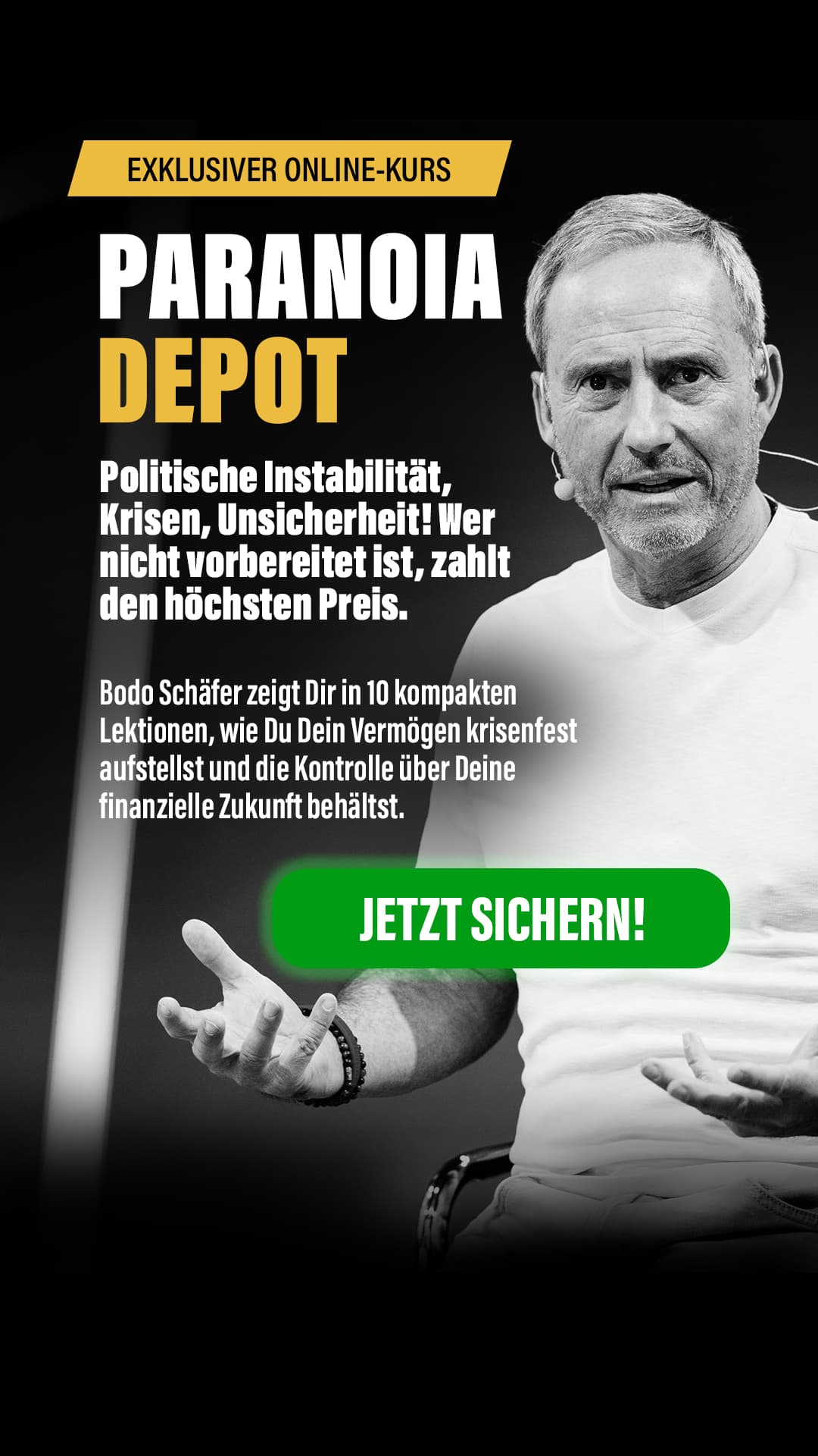 Bodo Schäfer ad creative, July 2026