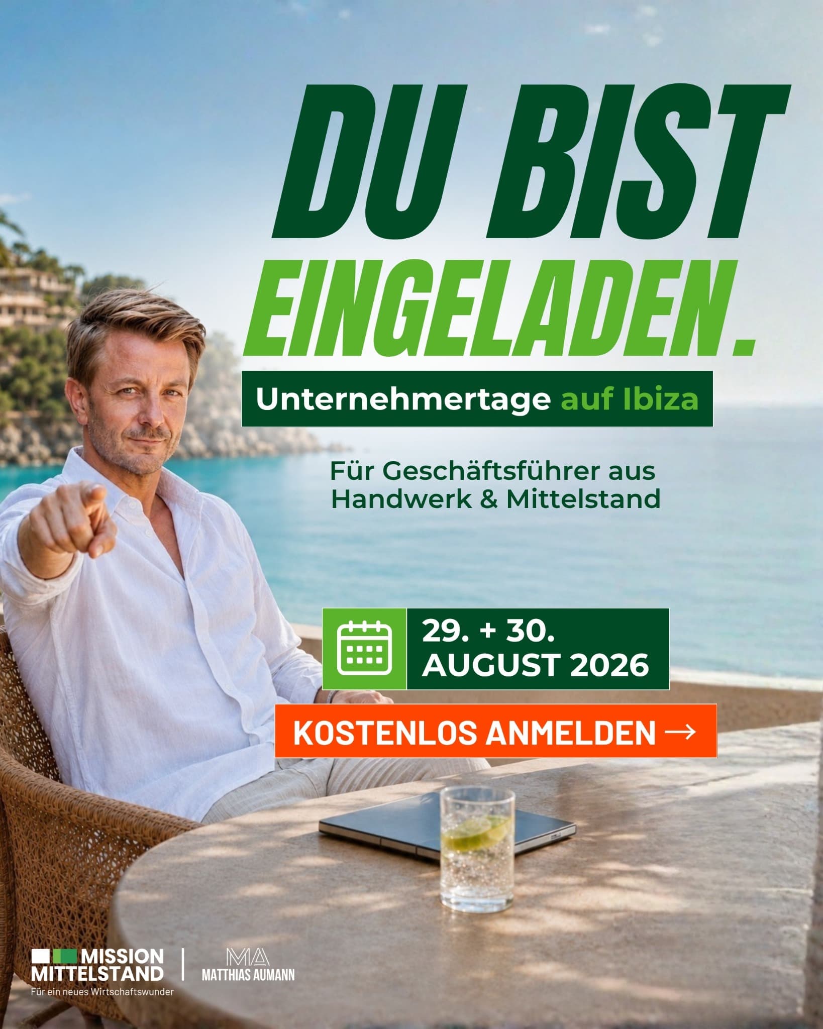Matthias Aumann ad creative, July 2026