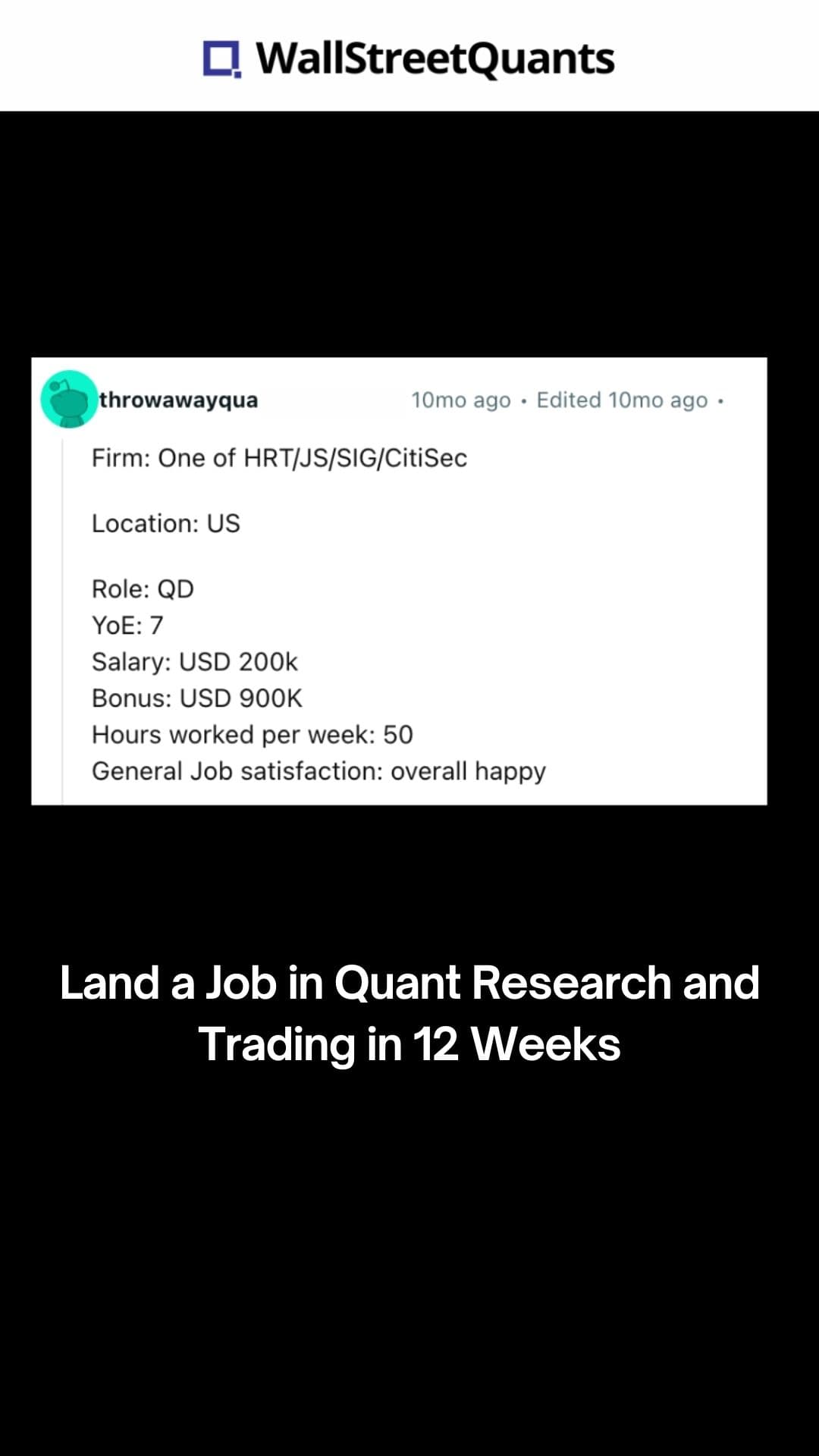 Facebook ad by Wall Street Quants