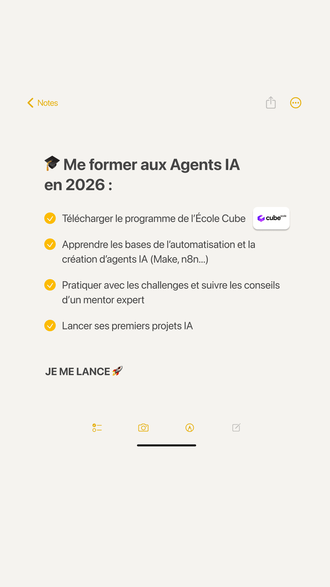 École Cube ad creative, July 2026