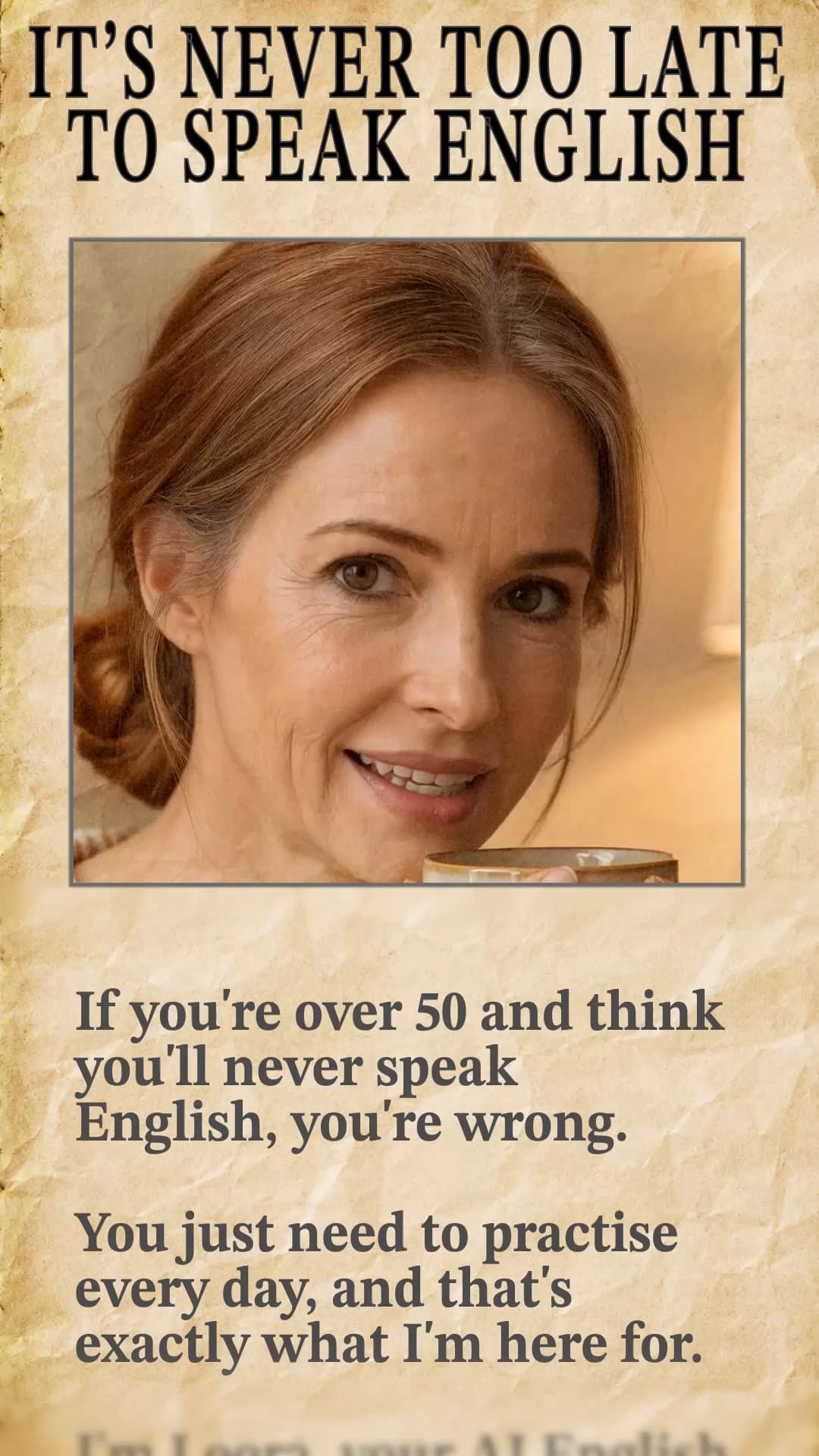 English Tutor ad creative, July 2026