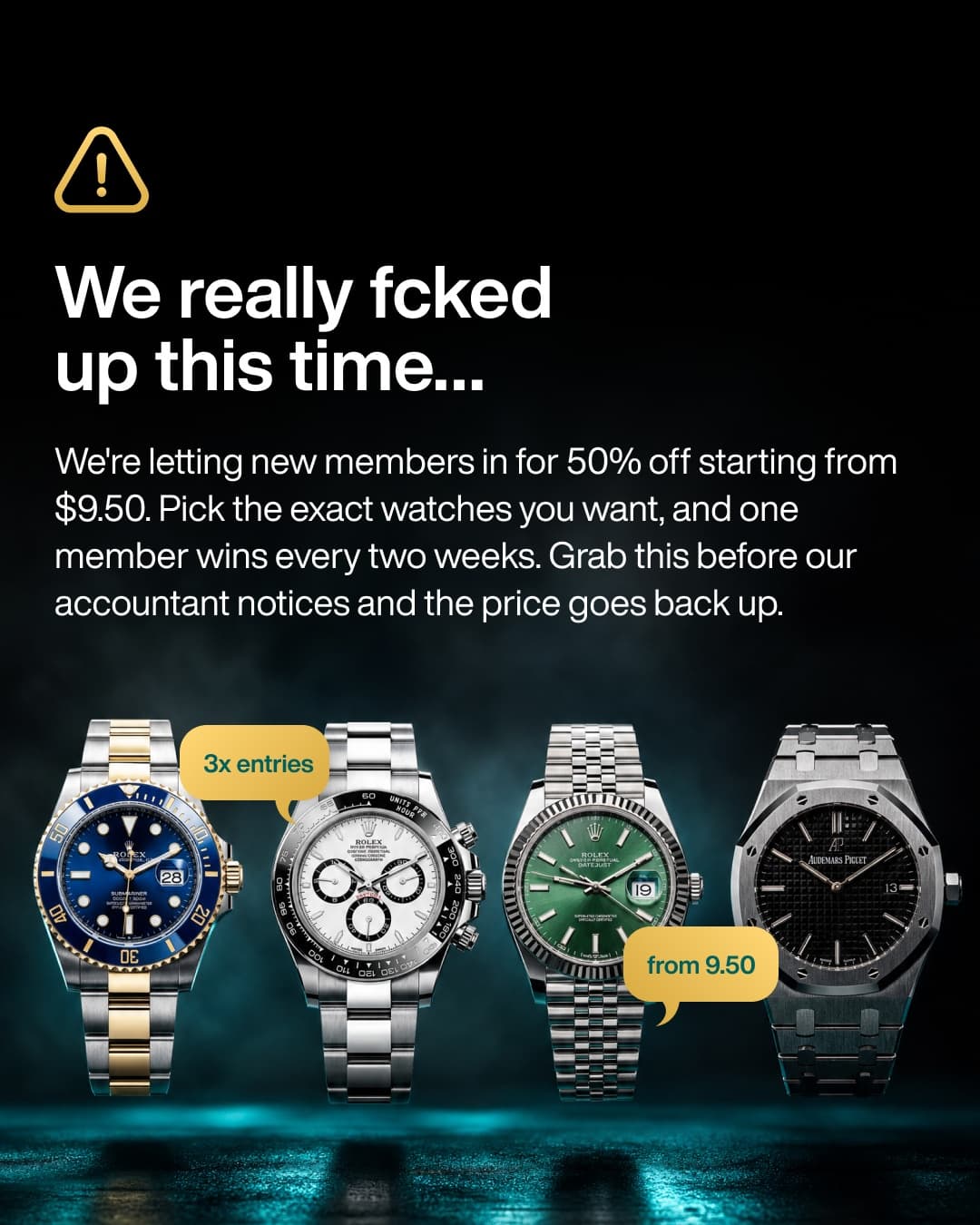 The Watch Society ad creative, July 2026