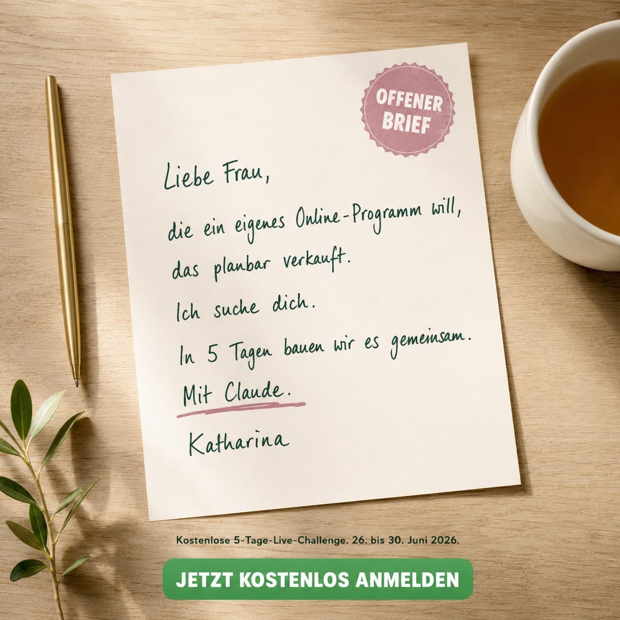 Facebook ad by Katharina Nahm - Launch Mentorin