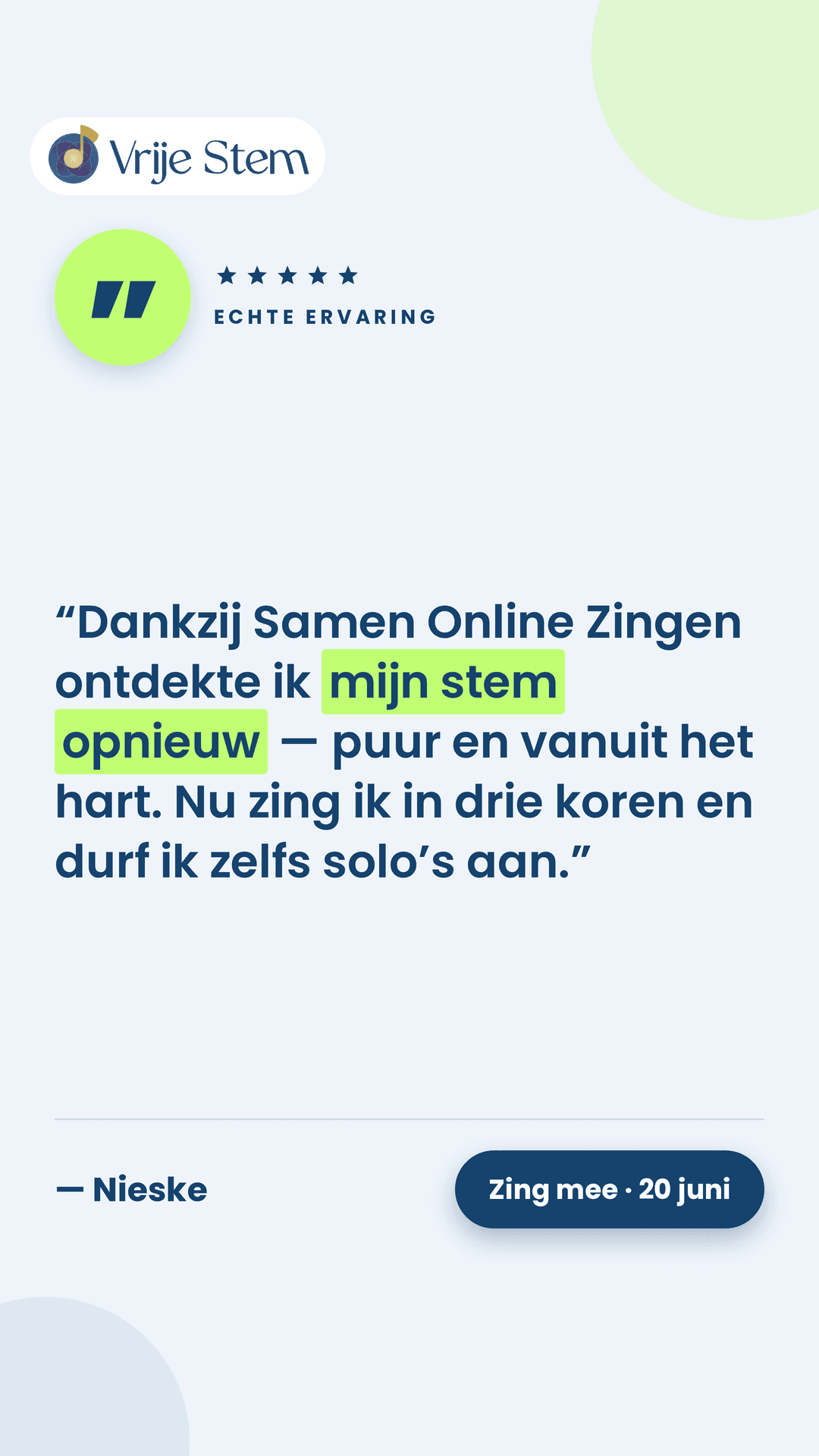 Vrije Stem ad creative, June 2026
