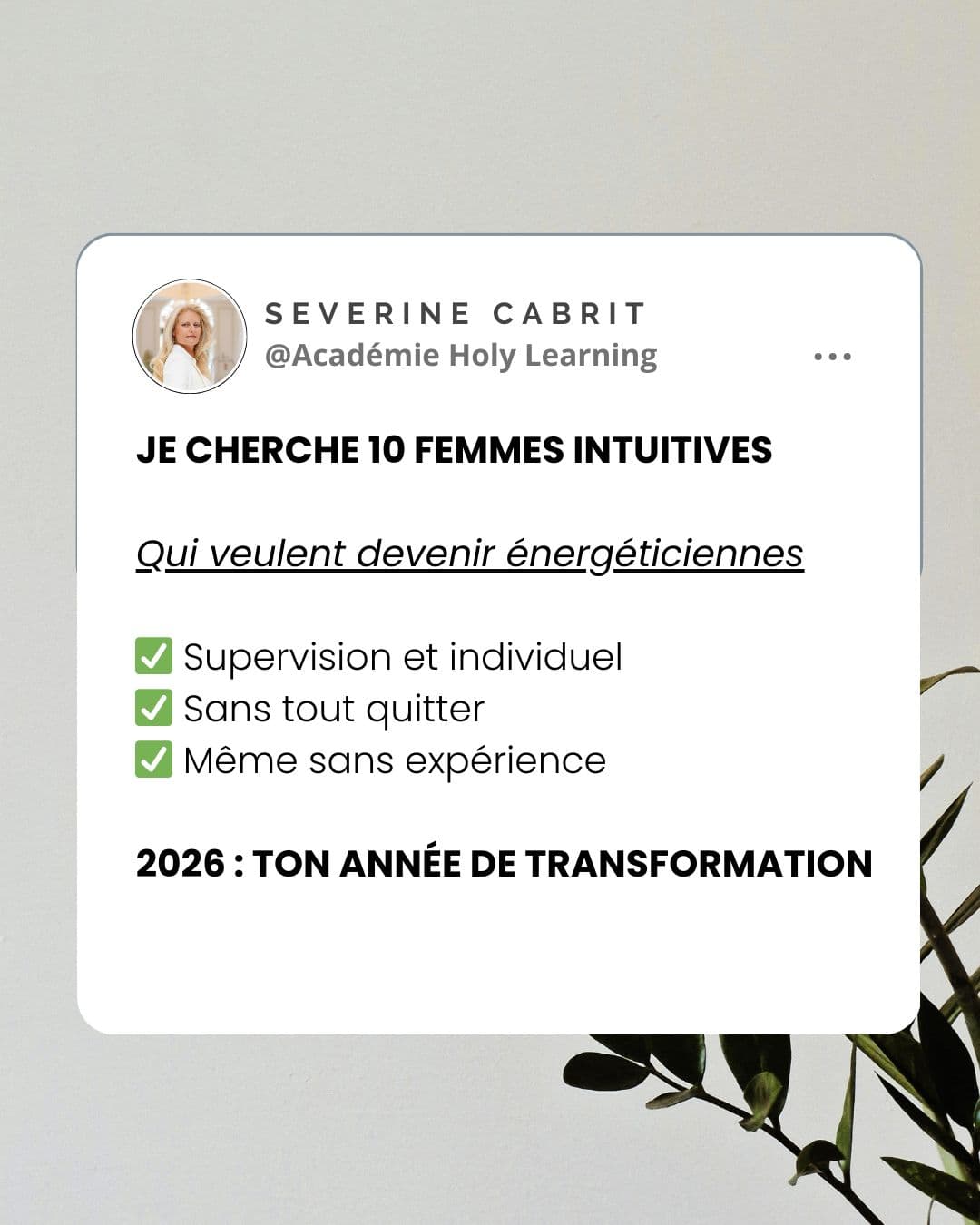 Séverine Cabrit ad creative, May 2026