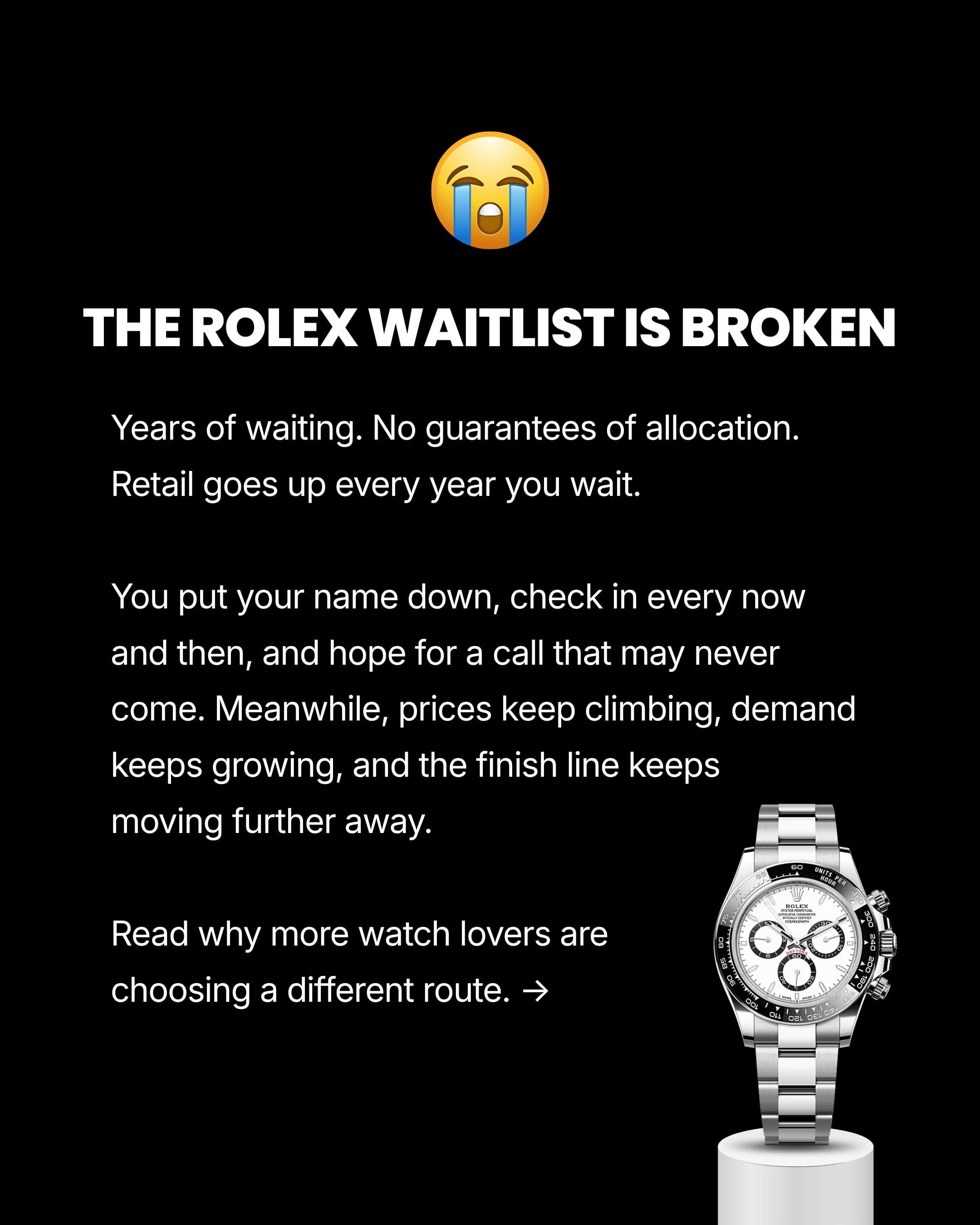 The Watch Society ad creative, July 2026