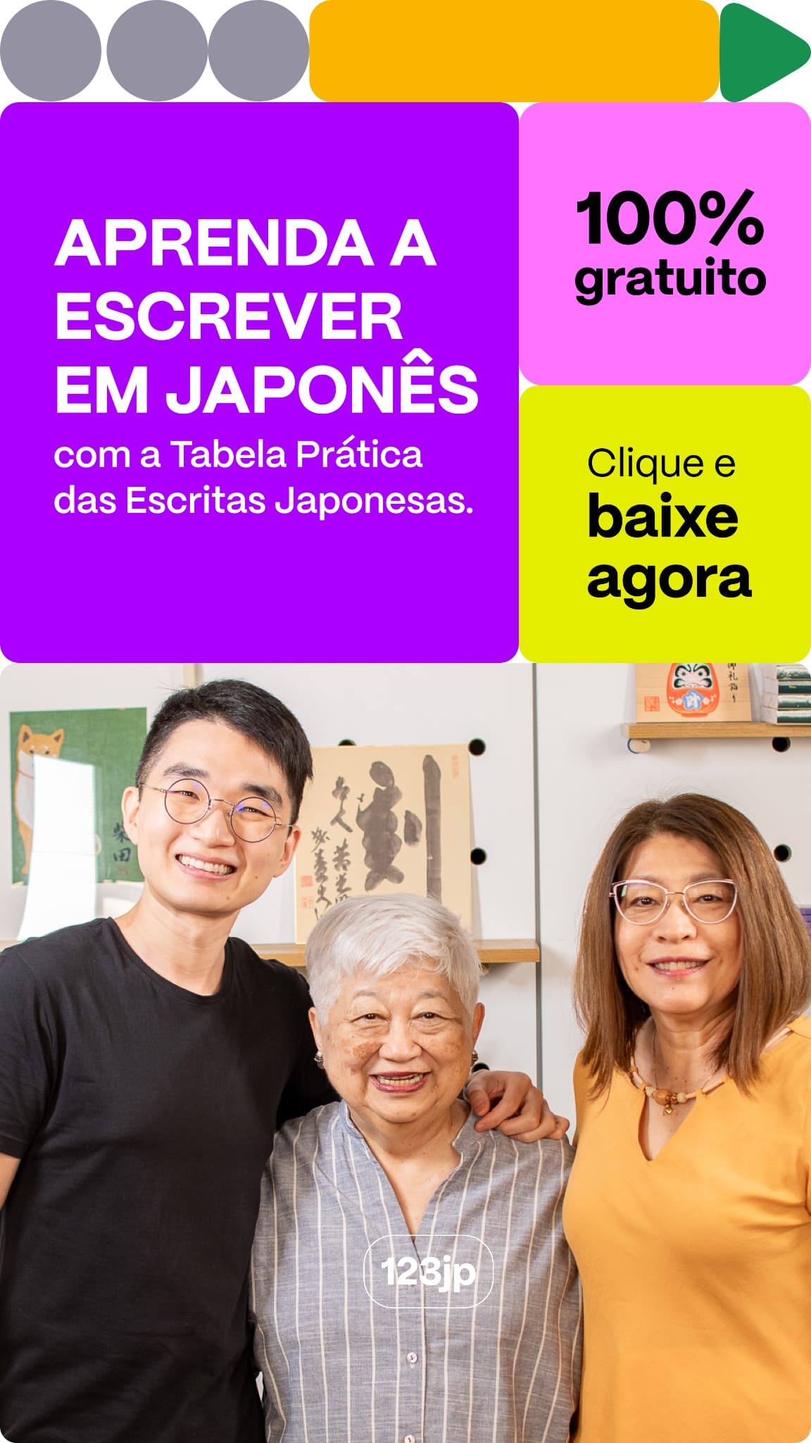 123 Japonês ad creative, July 2026