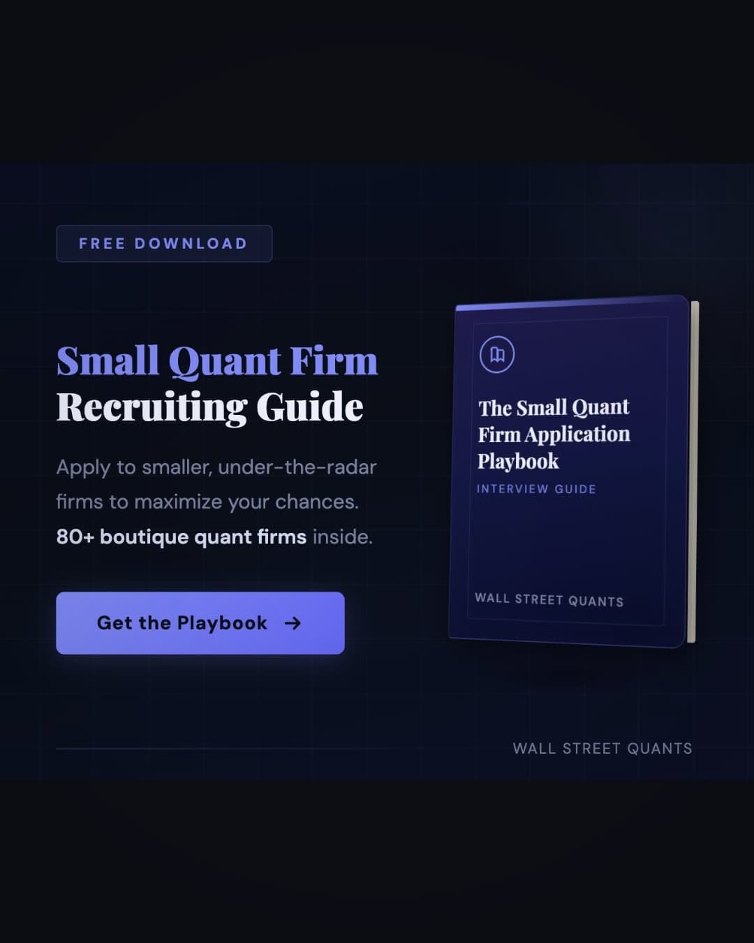 Wall Street Quants ad creative, July 2026