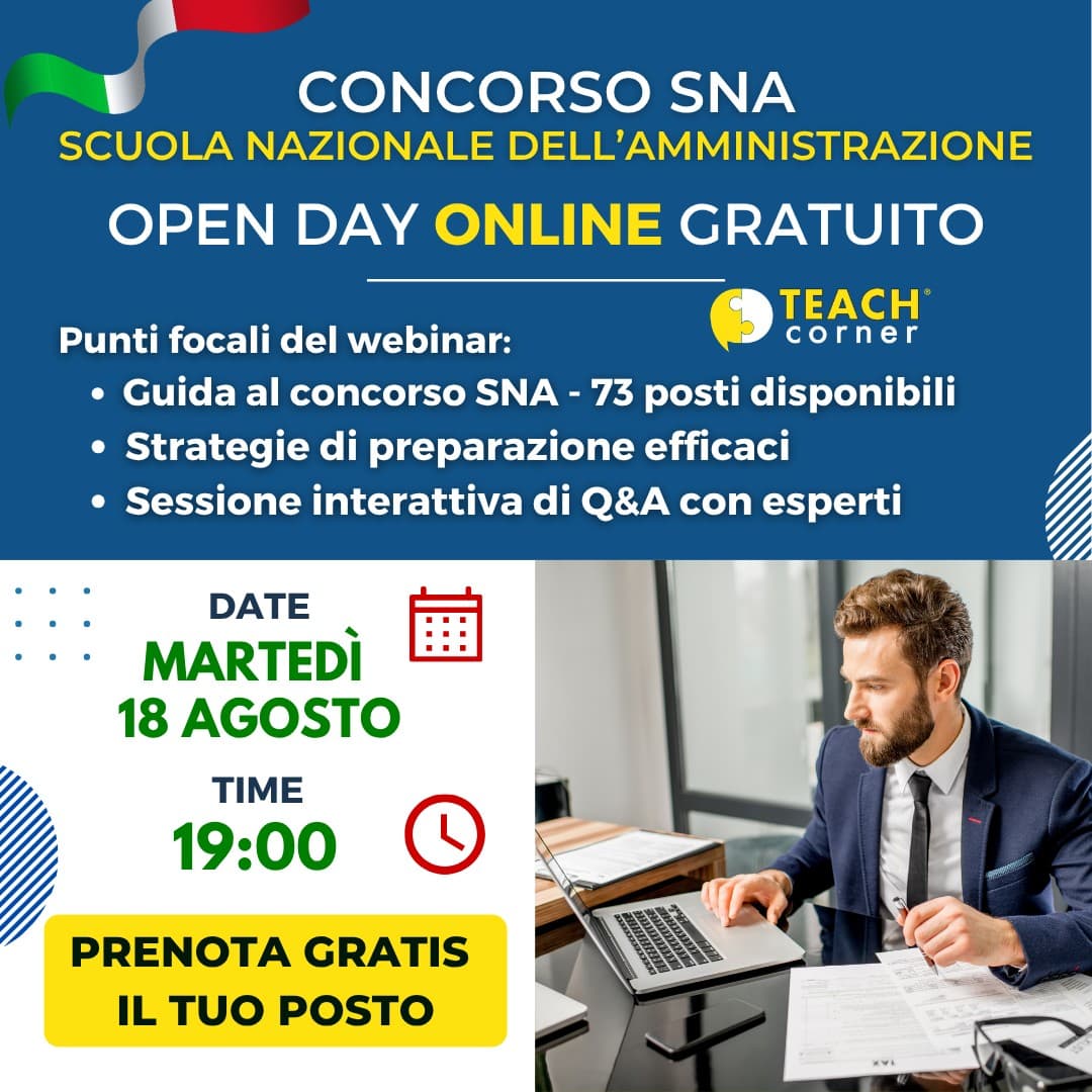TeachCorner Concorsi ad creative, July 2026