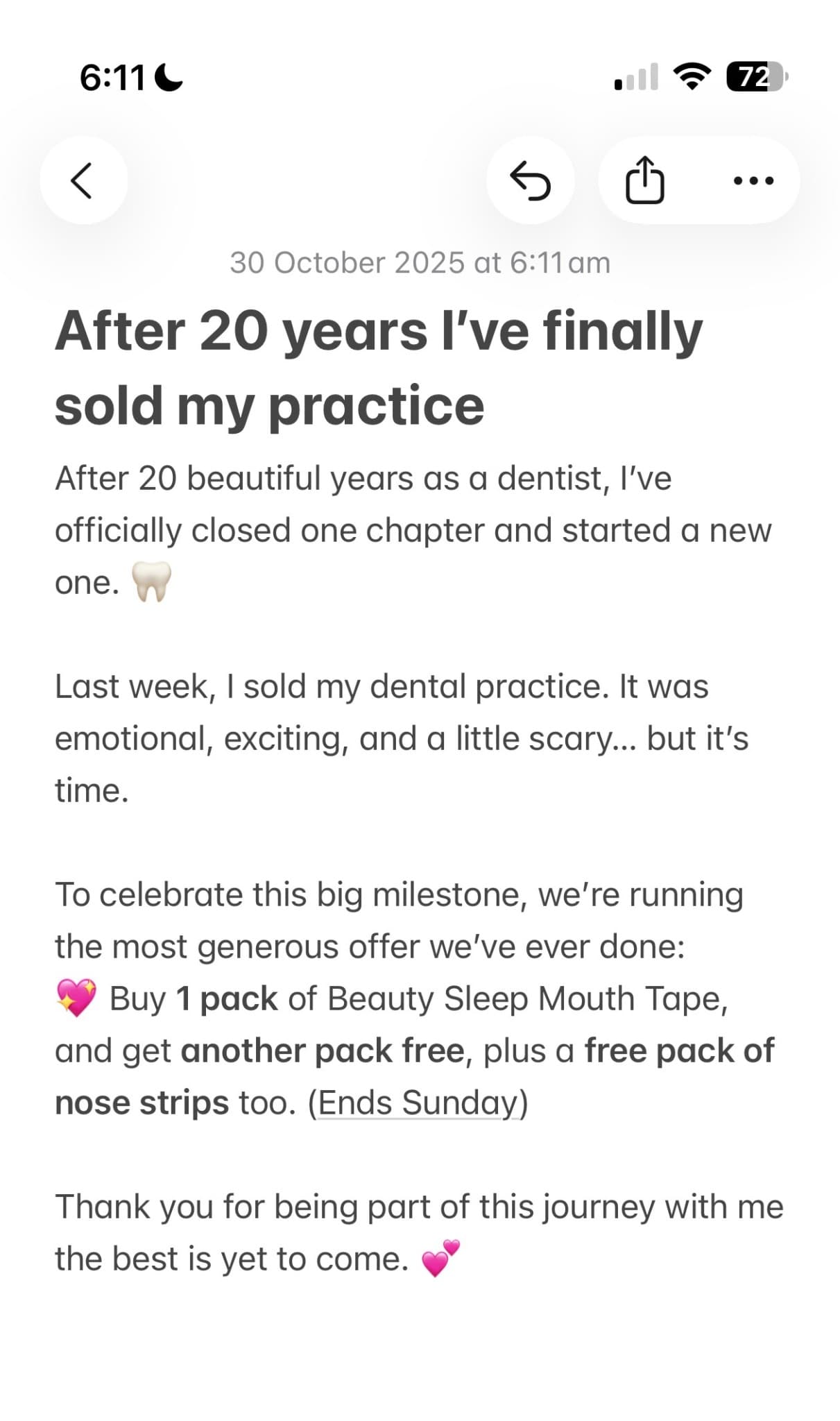 Ad by Dr Fern White
