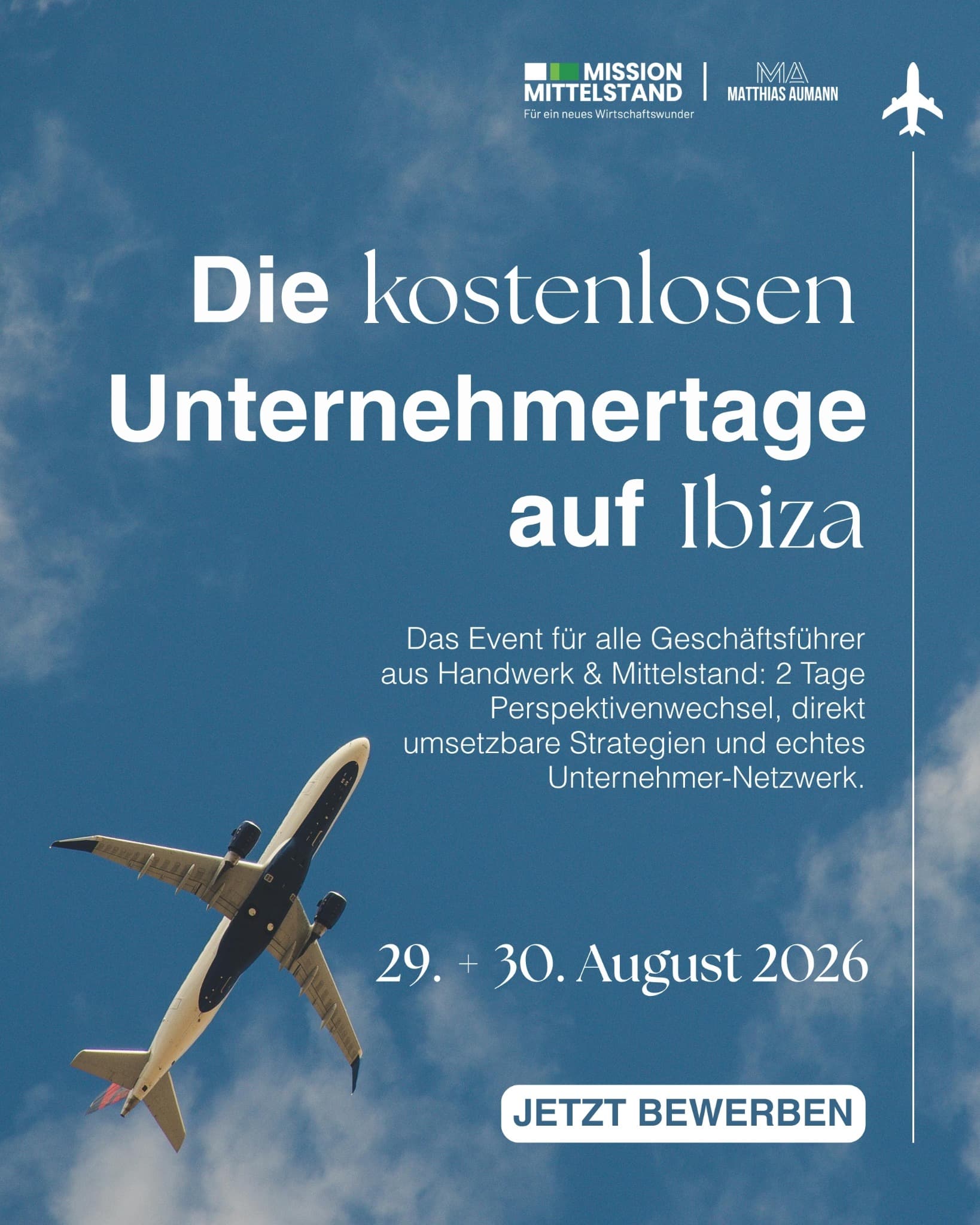 Matthias Aumann ad creative, July 2026